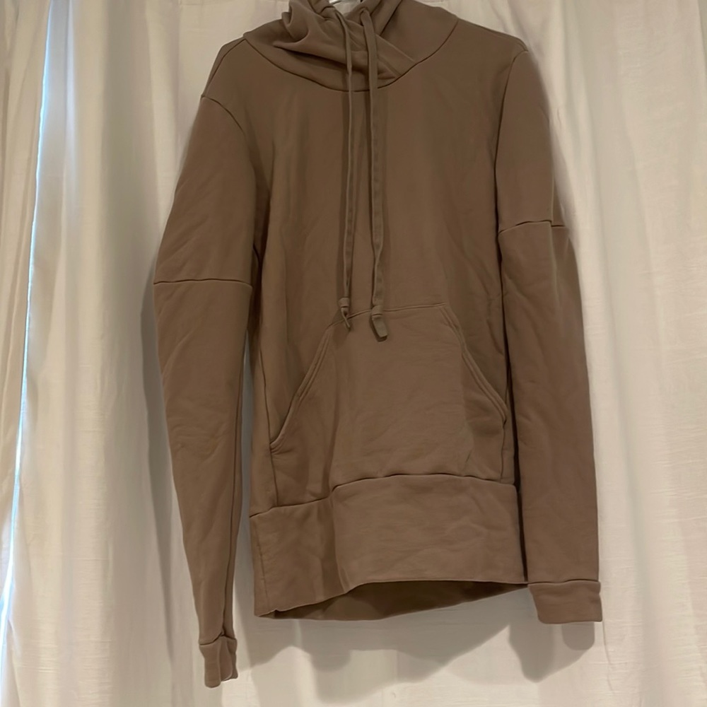 Alo Beige Long Hoodie With Tight Sleeves